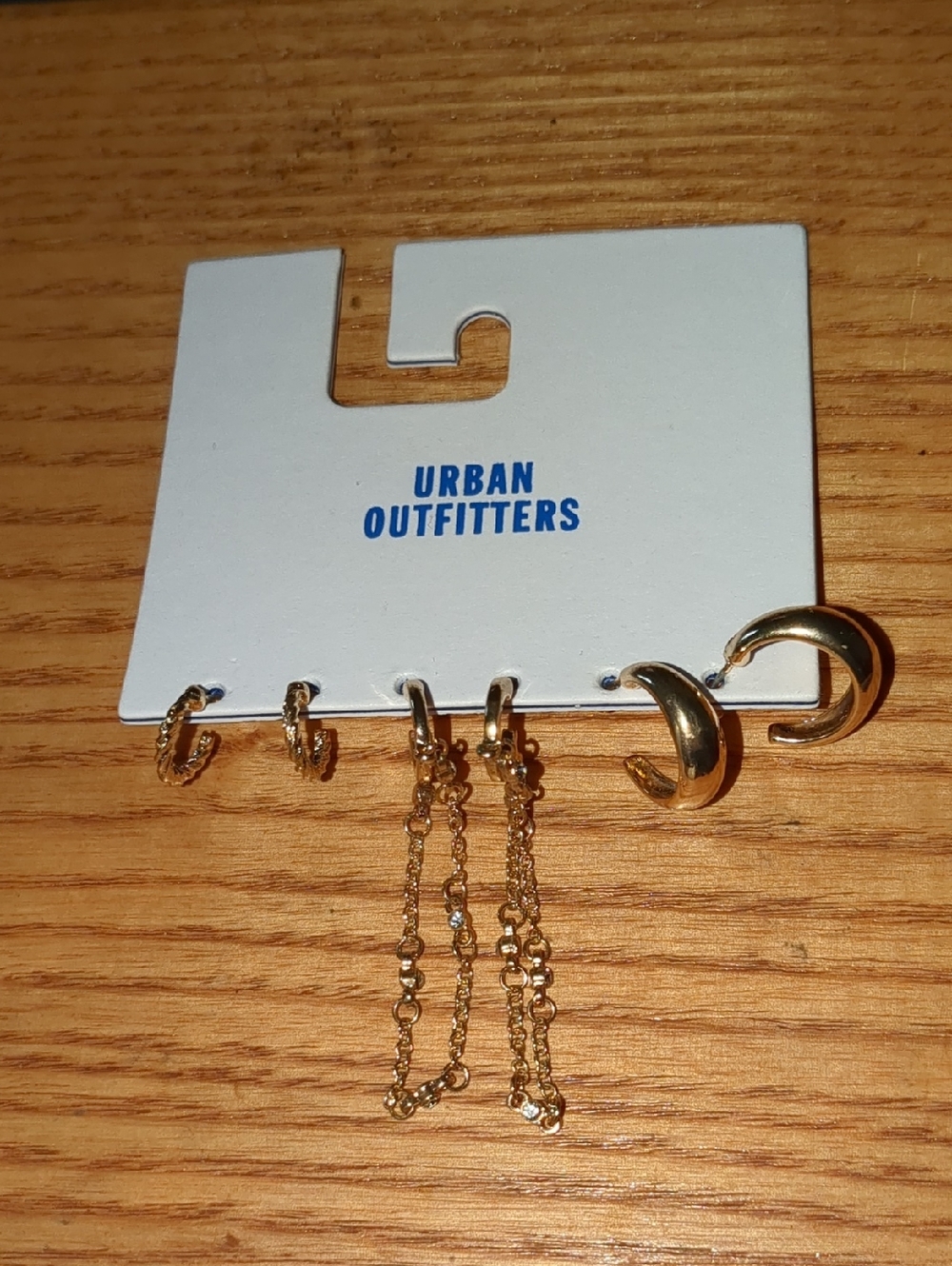 Urban Outfitters Gold Hoop & Chain Earring Set